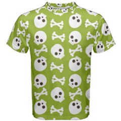 Skull Bone Mask Face White Green Men s Cotton Tee by Alisyart