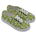 Skull Bone Mask Face White Green Kids  Classic Low Top Sneakers View3