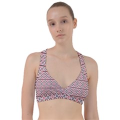 Red Flower Star Patterned Sweetheart Sports Bra