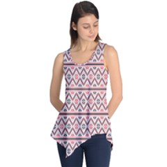 Red Flower Star Patterned Sleeveless Tunic