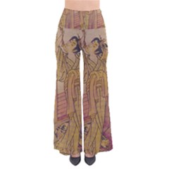 Japanese Geisha With Cat Illustration Pants by paulaoliveiradesign