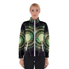 Green Chaos Clock, Steampunk Alchemy Fractal Mandala Winterwear by jayaprime