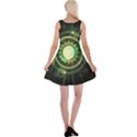Green Chaos Clock, Steampunk Alchemy Fractal Mandala Reversible Velvet Sleeveless Dress View2