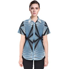 6th Dimension Metal Abstract Obtained Through Mirroring Women s Short Sleeve Shirt