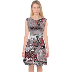 Graffiti Capsleeve Midi Dress by ValentinaDesign