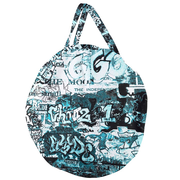 Graffiti Giant Round Zipper Tote