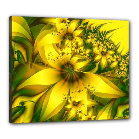 Beautiful Yellow-green Meadow Of Daffodil Flowers Canvas 24  X 20  by jayaprime