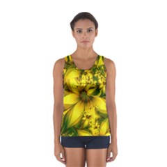 Beautiful Yellow-green Meadow Of Daffodil Flowers Sport Tank Top  by jayaprime