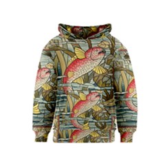 Fish Underwater Cubism Mosaic Kids  Pullover Hoodie by Celenk