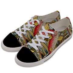 Fish Underwater Cubism Mosaic Women s Low Top Canvas Sneakers by Celenk