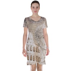 Colosseum Rome Caesar Background Short Sleeve Nightdress