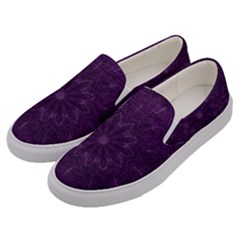 Background Purple Mandala Lilac Men s Canvas Slip Ons by Celenk