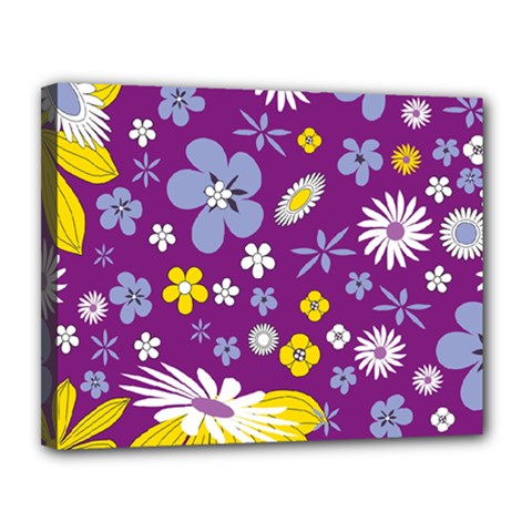 Floral Flowers Canvas 14  X 11  by Celenk