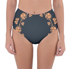 Floral Vintage Royal Frame Pattern Reversible High-waist Bikini Bottoms by Celenk