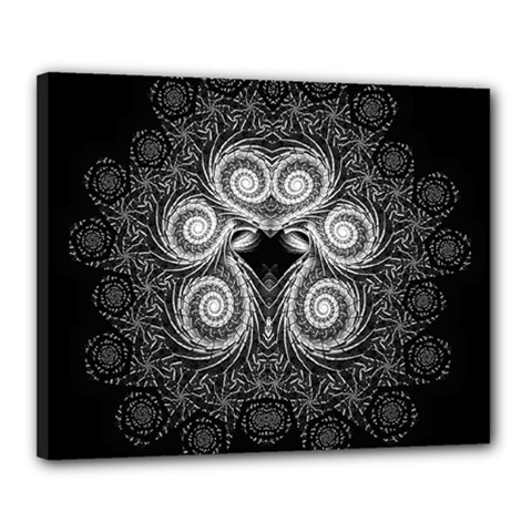 Fractal Filigree Lace Vintage Canvas 20  X 16  by Celenk