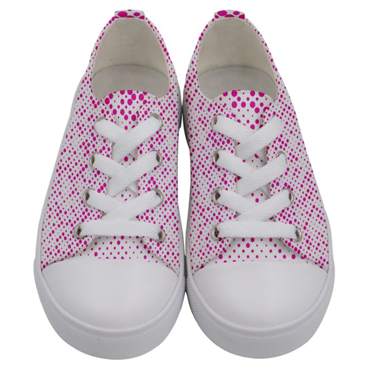 Halftone Dot Background Pattern Kids  Low Top Canvas Sneakers