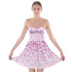 Halftone Dot Background Pattern Strapless Bra Top Dress by Celenk