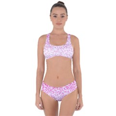 Halftone Dot Background Pattern Criss Cross Bikini Set by Celenk