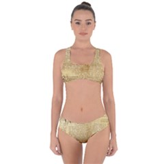 Vintage Background Paper Criss Cross Bikini Set by Celenk