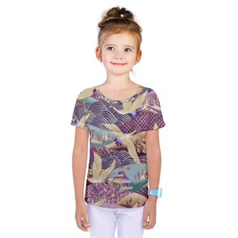 Textile Fabric Cloth Pattern Kids  One Piece Tee by Celenk