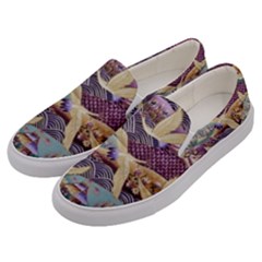 Textile Fabric Cloth Pattern Men s Canvas Slip Ons by Celenk