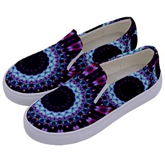 Kaleidoscope Shape Abstract Design Kids  Canvas Slip Ons by Celenk