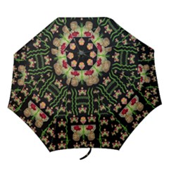 Roses In The Soft Hands Makes A Smile Pop Art Folding Umbrellas by pepitasart