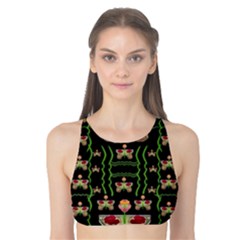 Roses In The Soft Hands Makes A Smile Pop Art Tank Bikini Top by pepitasart