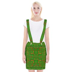 Golden Green And  Sunshine Pop Art Braces Suspender Skirt by pepitasart