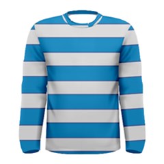 Blue And White Lines Men s Long Sleeve Tee