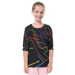 Arrows Direction Opposed To Next Kids  Quarter Sleeve Raglan Tee