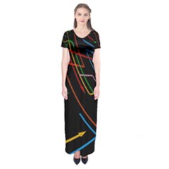 Arrows Direction Opposed To Next Short Sleeve Maxi Dress