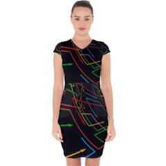 Arrows Direction Opposed To Next Capsleeve Drawstring Dress 