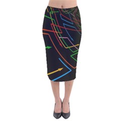 Arrows Direction Opposed To Next Velvet Midi Pencil Skirt