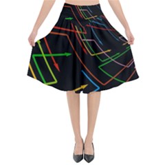 Arrows Direction Opposed To Next Flared Midi Skirt