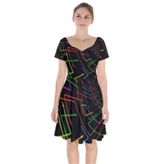 Arrows Direction Opposed To Next Short Sleeve Bardot Dress