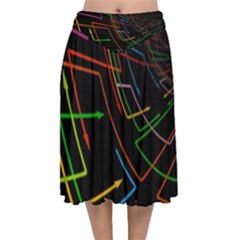 Arrows Direction Opposed To Next Velvet Flared Midi Skirt