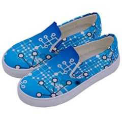 Block Chain Data Records Concept Kids  Canvas Slip Ons by Celenk