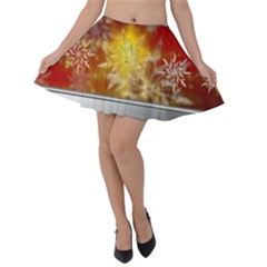 Christmas Candles Christmas Card Velvet Skater Skirt by Celenk