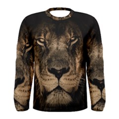 African Lion Mane Close Eyes Men s Long Sleeve Tee by Celenk