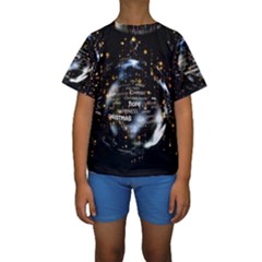 Christmas Star Ball Kids  Short Sleeve Swimwear