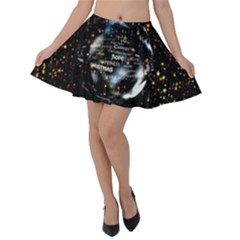 Christmas Star Ball Velvet Skater Skirt