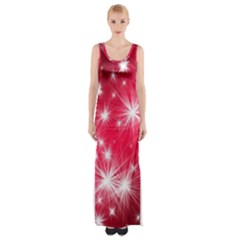 Christmas Star Advent Background Maxi Thigh Split Dress by Celenk