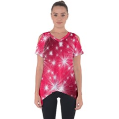 Christmas Star Advent Background Cut Out Side Drop Tee by Celenk