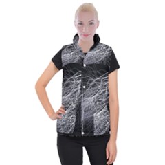 Flash Black Thunderstorm Women s Button Up Puffer Vest by Celenk