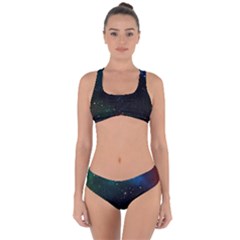 Galaxy Space Universe Astronautics Criss Cross Bikini Set by Celenk