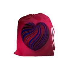 Heart Love Luck Abstract Drawstring Pouches (large)  by Celenk