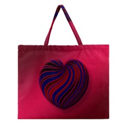 Heart Love Luck Abstract Zipper Large Tote Bag by Celenk