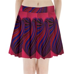 Heart Love Luck Abstract Pleated Mini Skirt by Celenk