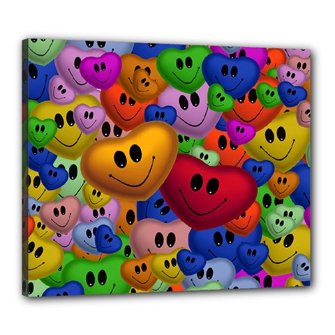 Heart Love Smile Smilie Canvas 24  x 20 